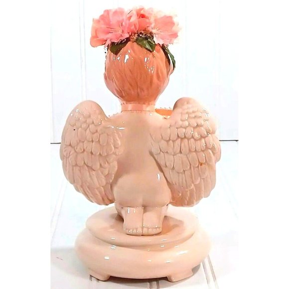 OOAK Baby Girl Angel Holding Dove Victorian Statue Cottage Shabby Chic Decor - Picture 14 of 15